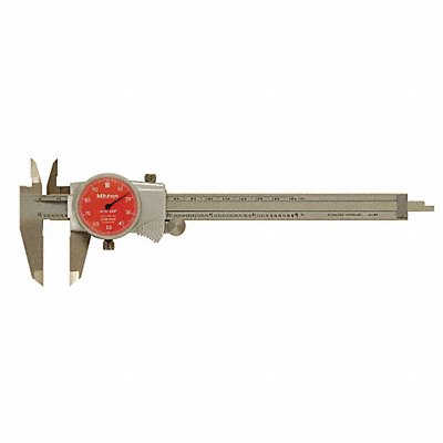 MITUTOYO 50574254J Dial Caliper 6 In Red 0.100 In/Rev