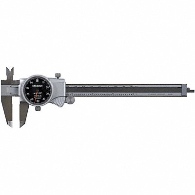 MITUTOYO 50574256J Dial Caliper 6 In Black 0.100/Rev