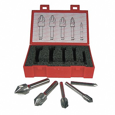 KEO 55801 Countersink Set 5 PC 6 FL 82 Deg Carbide