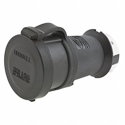 HUBBELL HBL2413SW WT Locking Connector Strt 20 A Blk Wht Vlx L14-20R