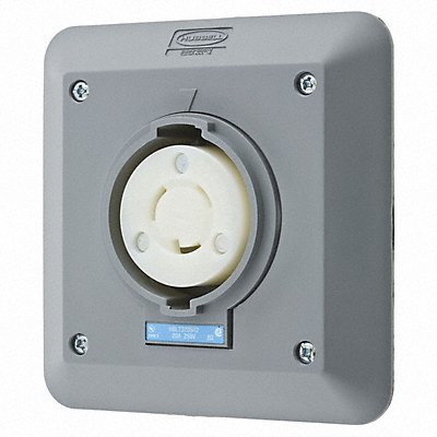 HUBBELL HBL2320SR2 Lck Recept 20 A Grey Valox L6-20R 2Gng