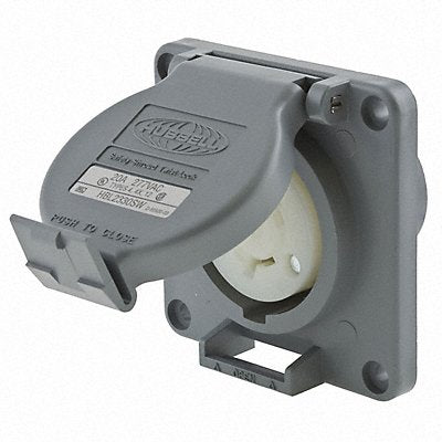 HUBBELL HBL2330SW WT Lck Recpt 20 A Grey Valox L7-20R 1Gng