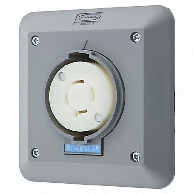 HUBBELL HBL2420SR2 Lck Recept 20 A Grey Valox L15-20R 2Gng