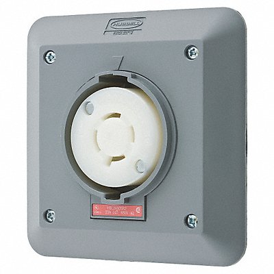 HUBBELL HBL2430SR2 Lck Recept 20 A Grey Valox L16-20R 2Gng