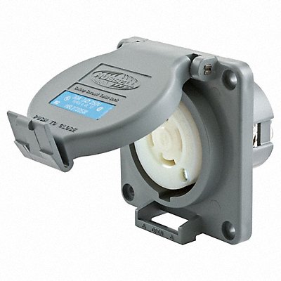 HUBBELL HBL2720SW WT Lck Recpt 30 A Gry Valox L15-30R 1Gng