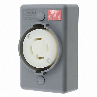 HUBBELL HBL2730SR Lck Recept 30 A Grey Valox L16-30R 1Gng