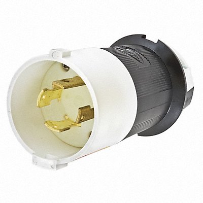 HUBBELL HBL2731S Locking Plug Strt 30 A Blk White Nylon 4Blds