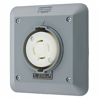 HUBBELL HBL2740SR2 Lck Recept 30 A Grey Valox L17-30R 2Gng