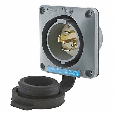 HUBBELL HBL2815SW WT Flg LckInl 30 A Grey White L21-30P