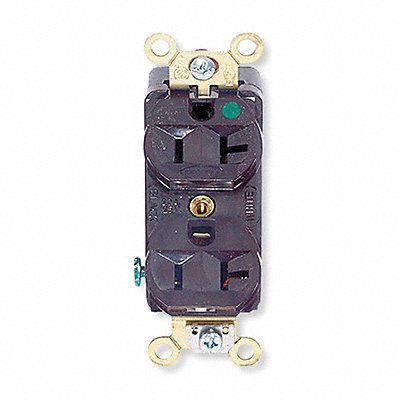 HUBBELL HBL8300H Receptacle Brown 20 A 2P3W Back Side 1PK