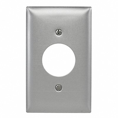 HUBBELL SA7 Sng Recept Wall Plate Standard Silver 1Gng Brsh