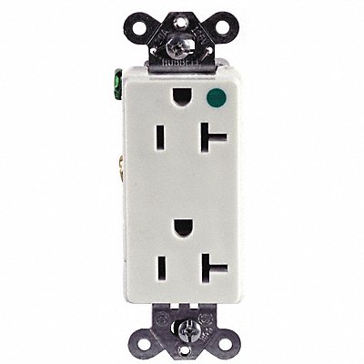 HUBBELL IG2182WA Recept White 20 A 2P3W Back Side 1PK