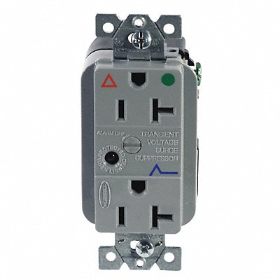 HUBBELL IG8362GYSA Receptacle Grey 20 A 2P3W Back 1PK