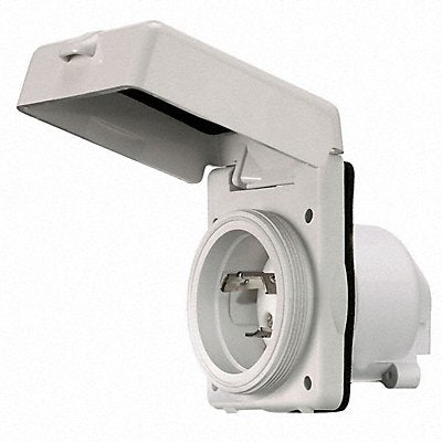 HUBBELL HBL303NM Flanged Locking Inlet 30 A White L5-30P