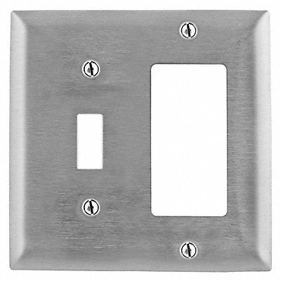 HUBBELL SS126 TglSwch/RckrWllPlt Stnd Slvr 2Gng Brsh