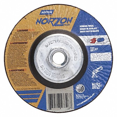 NORTON 66252843332 Depressed Grinding Wheel 5/8 -11CN ThreadHle