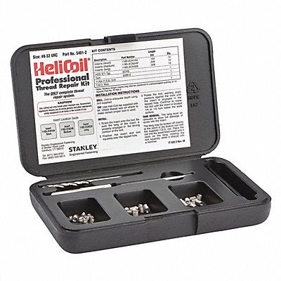 HELI-COIL 54012 Thread Repair Kit 304 SS 8-32 36 Pcs