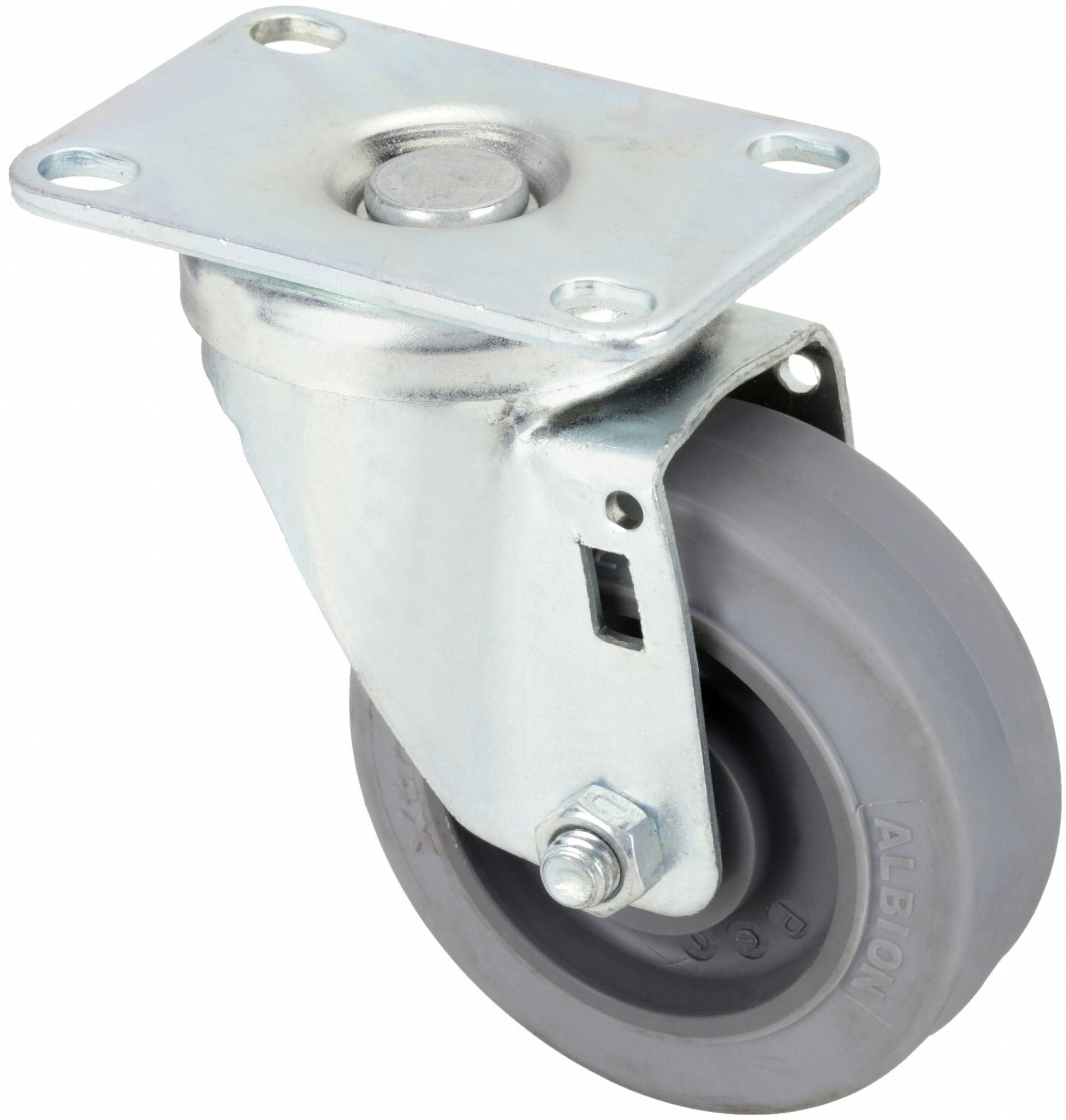 GRAINGER P12KSPRP030K12 Standard Plate Castor Swivel 200 lb.