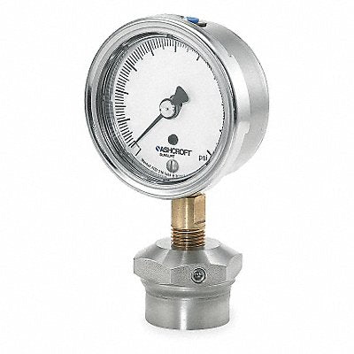ASHCROFT 251009AW02L310SSLXCGV30 D0988 Compound Gauge 30 Hg to 15 psi 2-1/2In
