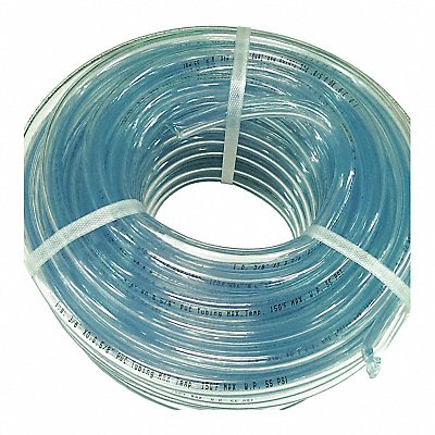 GRAINGER 4EGV3 Tubing 3/8 I.D. 100 ft Clear Flexible