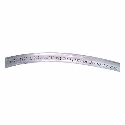 GRAINGER 4EGV5 Tubing 1/2 I.D. 100 ft Clear Flexible