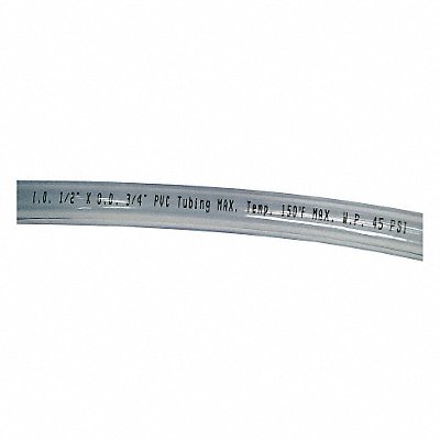 GRAINGER 4EGV6 Tubing 1/2 I.D. 100 ft Clear Flexible