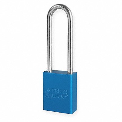 AMERICAN LOCK A1107BLU E0163 Lockout Padlock KD Blue 1-7/8 H