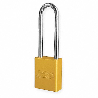 AMERICAN LOCK A1107KAYellow D8965 Lockout Padlock KA Yellow 1-7/8 H