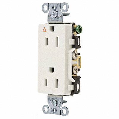 HUBBELL IG15DRW Recept White 15 A 2P3W Back Side 1PK