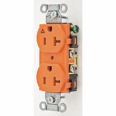 HUBBELL IG20CR Receptacle Orange 20 A 2P3W Side 1PK