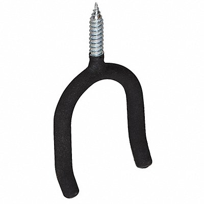 GRAINGER 4ERX8 Double Point Hook Black Vinyl Coated
