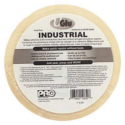 UGLU 349UGLU1065 Adhesive Tape 1 x 65 ft Roll Amber