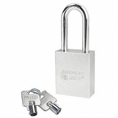 AMERICAN LOCK A7201KA Keyed Padlock 3/4 in Rectangle Silver