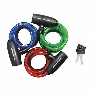 MASTER LOCK 8127TRI Cable Lock 6 Steel Blue Green Red PK3