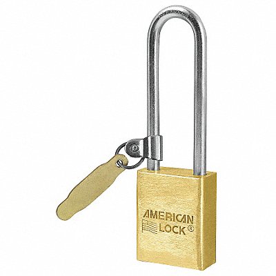 AMERICAN LOCK A42KATAG Keyed Padlock 3/4 in Rectangle Gold