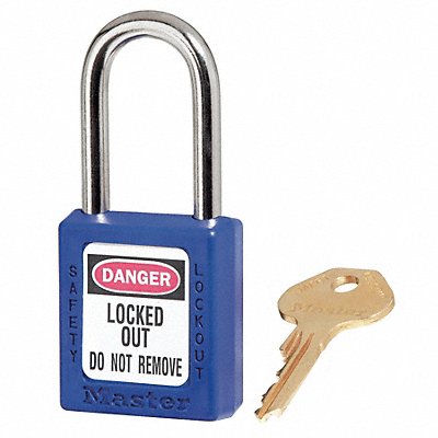 MASTER LOCK 410KAW400BLU3XX1010 Lockout Padlock KA Blue 1-3/4 H