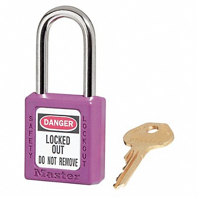 MASTER LOCK 410PRP K7940 Lockout Padlock KD Purple 1-3/4 H