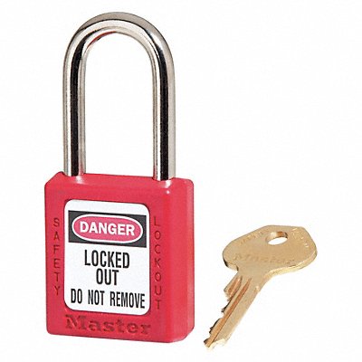 MASTER LOCK 410KAS12RED K7446 Lockout Padlock KA Red 1-1/2 H PK12