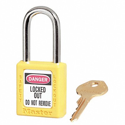 MASTER LOCK 410Yellow K7940 Lockout Padlock KD Yellow 1-3/4 H