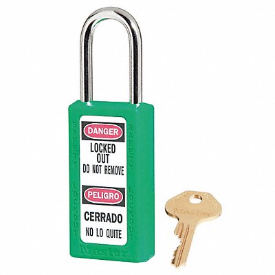 MASTER LOCK 411GRN D1948 Lockout Padlock KD Green 3 H