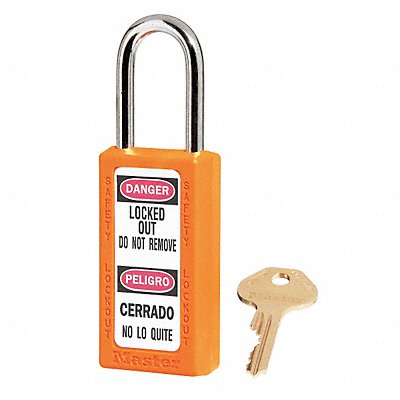 MASTER LOCK 411ORJ D1948 Lockout Padlock KD Orange 3 H