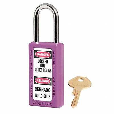 MASTER LOCK 411PRP D1948 Lockout Padlock KD Purple 3 H