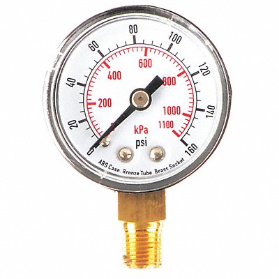 GRAINGER 4FLR3 D1334 Pressure Gauge Test 1-1/2 In