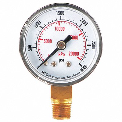 GRAINGER 4FLT1 D1334 Pressure Gauge Test 1-1/2 In