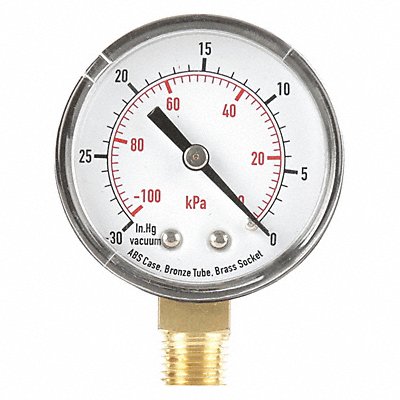 GRAINGER 4FLT5 D1338 Vacuum Gauge Test 2 In
