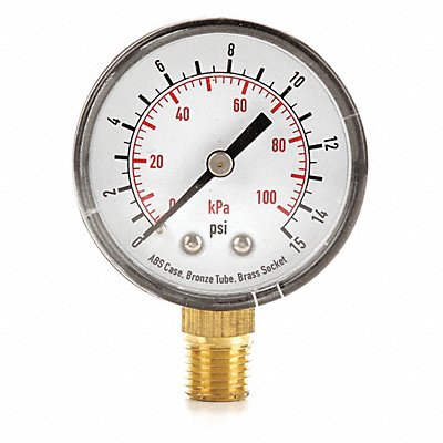 GRAINGER 4FLT7 D1338 Pressure Gauge Test 2 In