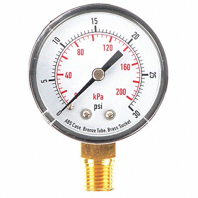 GRAINGER 4FLT8 D1338 Pressure Gauge Test 2 In