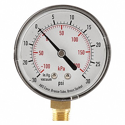 GRAINGER 4FLV5 D1343 Compound Gauge Test 2-1/2 In