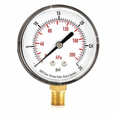 GRAINGER 4FLV7 D1343 Pressure Gauge Test 2-1/2 In