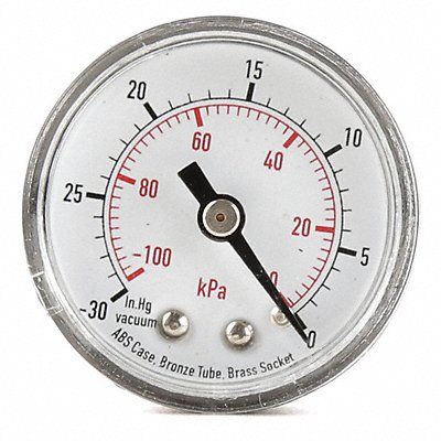 GRAINGER 4FMH4 D1349 Pressure Gauge Test 3-1/2 In